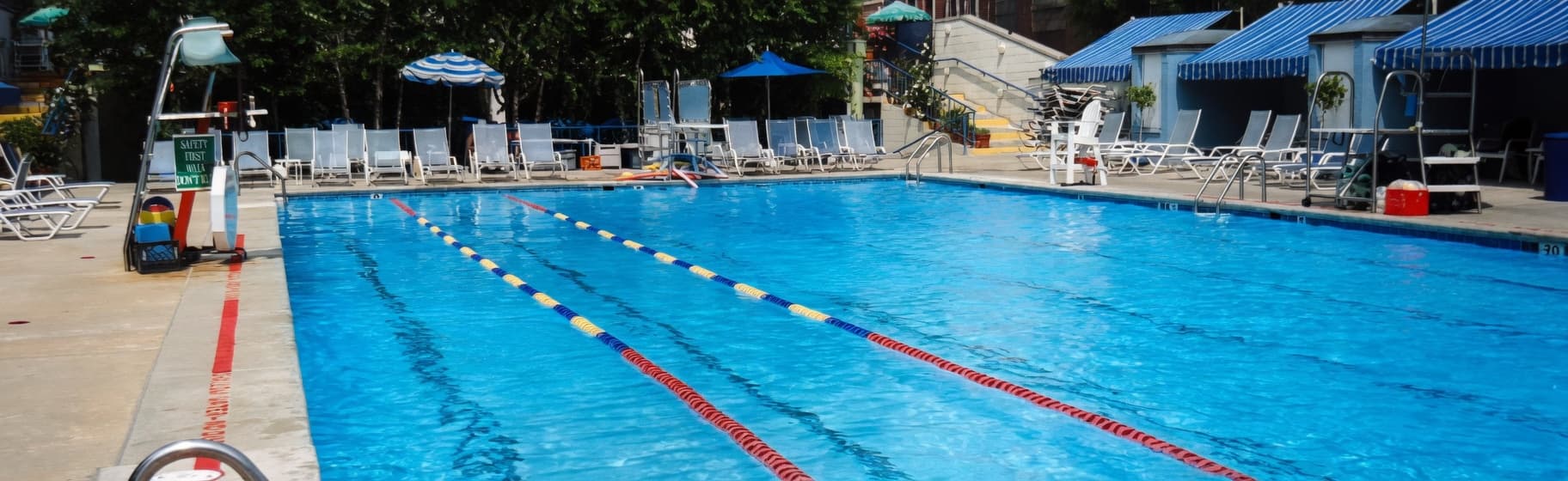 A sunny day at Lombard Swim Club in Philadelphia